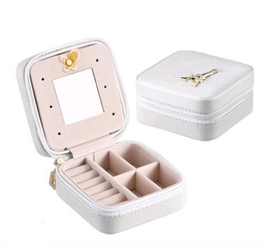 Creative travel portable jewelry box earrings earrings jewelry storage box leather small jewelry bag - Eshtree
