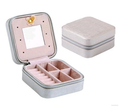 Creative travel portable jewelry box earrings earrings jewelry storage box leather small jewelry bag - Eshtree