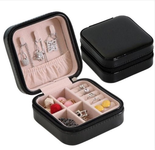 Creative travel portable jewelry box earrings earrings jewelry storage box leather small jewelry bag - Eshtree