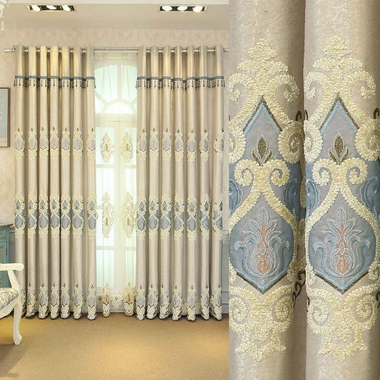 Crown European Embroidery Cloth Mesh Curtains Living Room Bedroom Simple - Eshtree