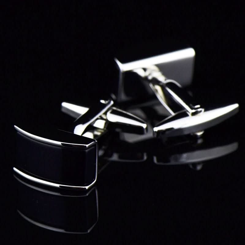 Curved Black Agate Cufflinks Cufflink - Eshtree