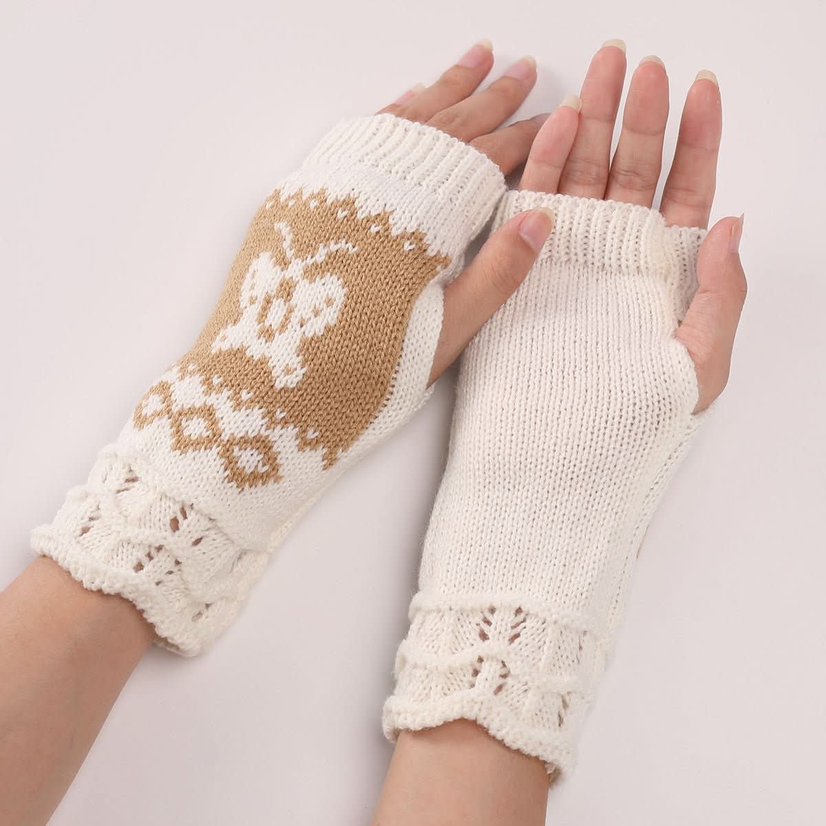 Cute Autumn And Winter Fashion New Butterfly Wool Warm Gloves - Eshtree
