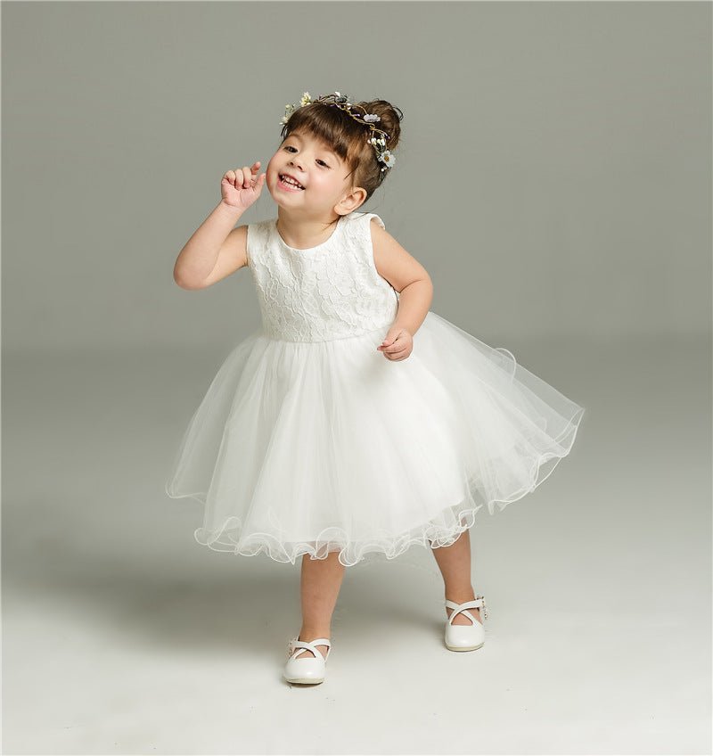 Cute Baby White Fluffy Dress Two - piece Set - Eshtree