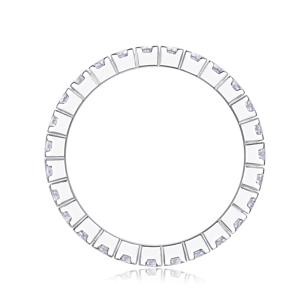 Shining Starlight - A Wedding Ring Set With Top-quality Moissanite S925 Silver And Platinum-plated Diamond. The Ring Can Be Inspected With A Diamond Pen