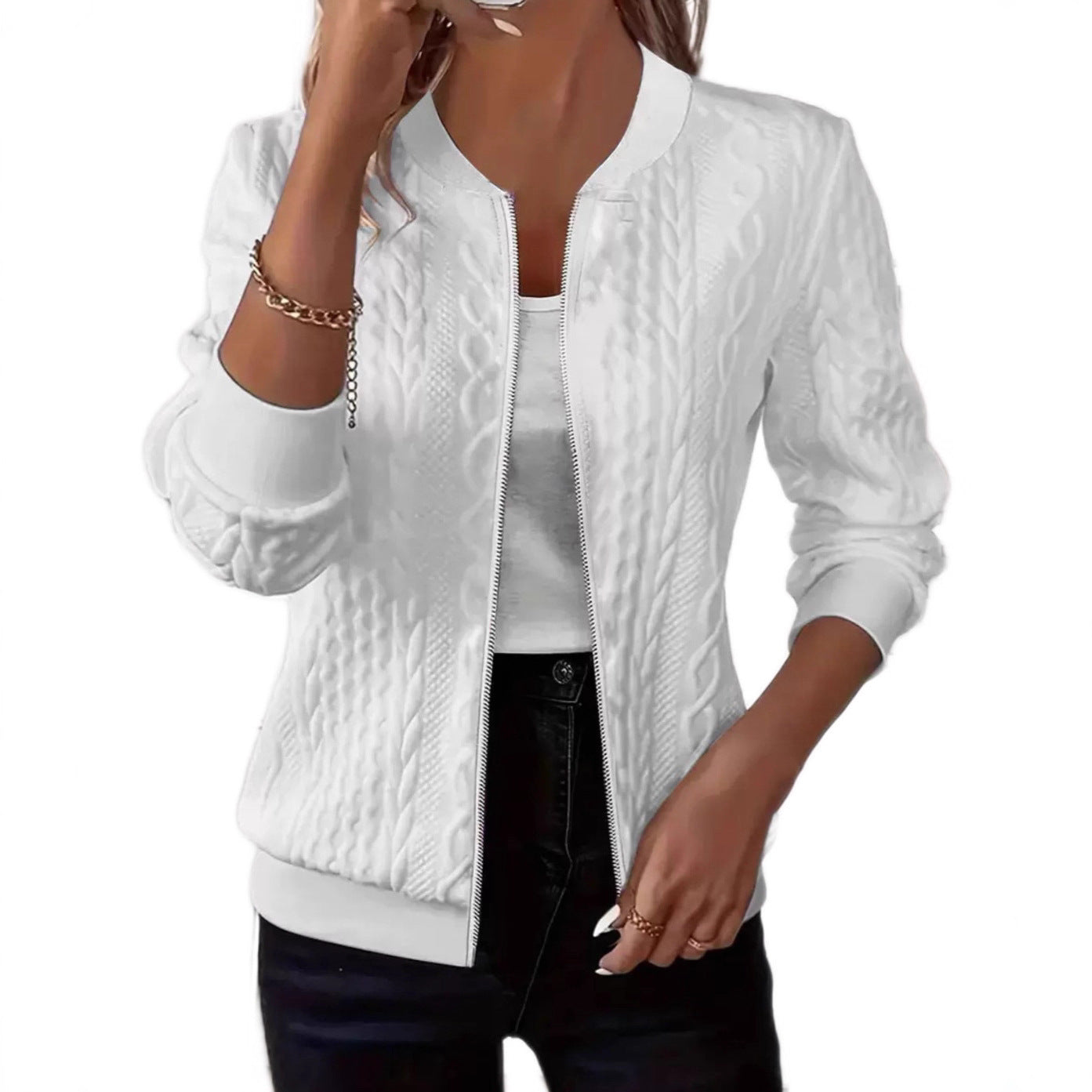 Cardigan Zipper Jacket Coat Women's Clothing Knitted Baseball Jersey Jacket