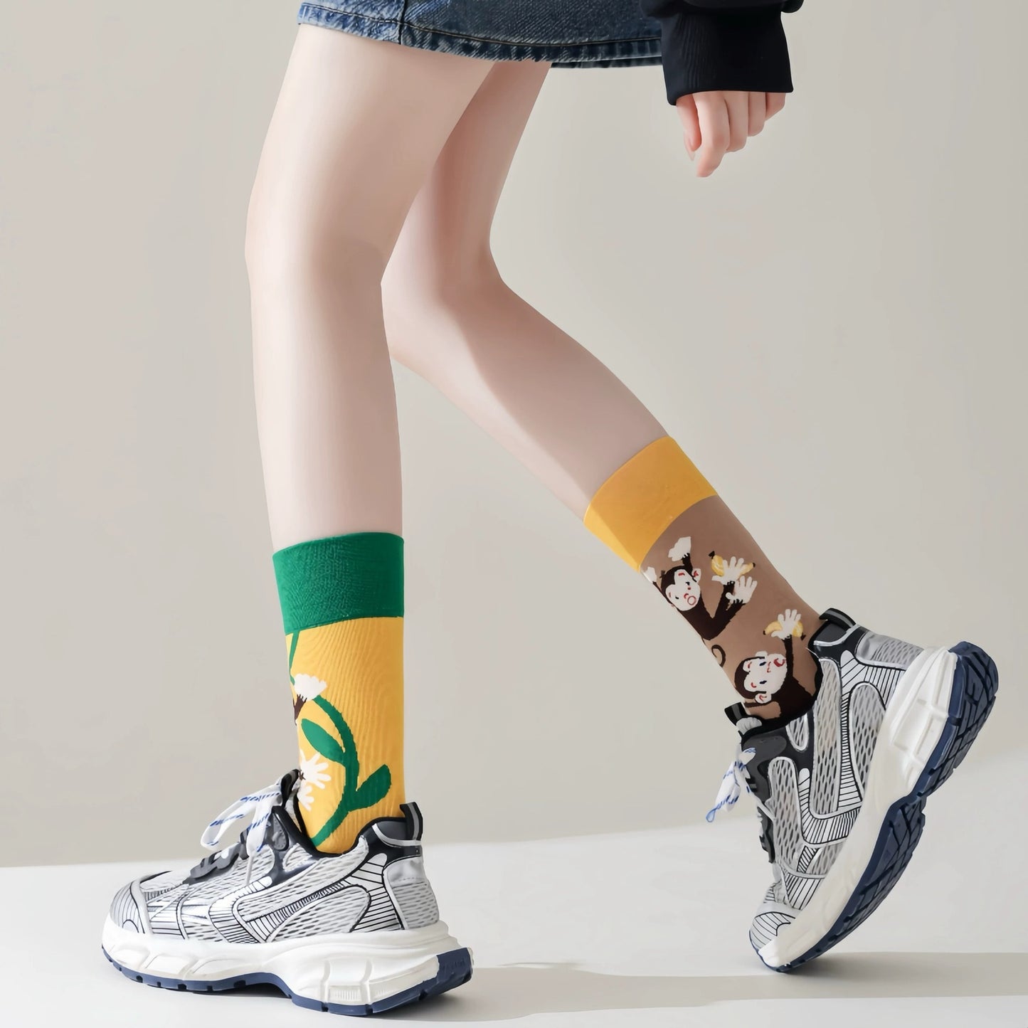 Asymmetric Middle Tube Cotton Socks Children