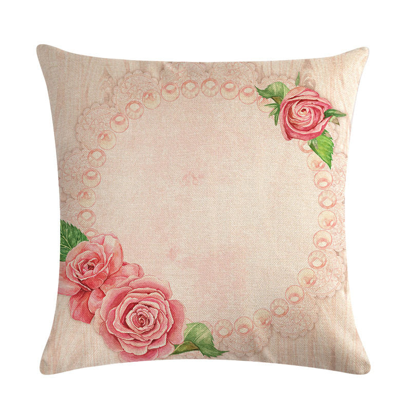 Floral Cushion Cover Cotton Linen Pillowcase