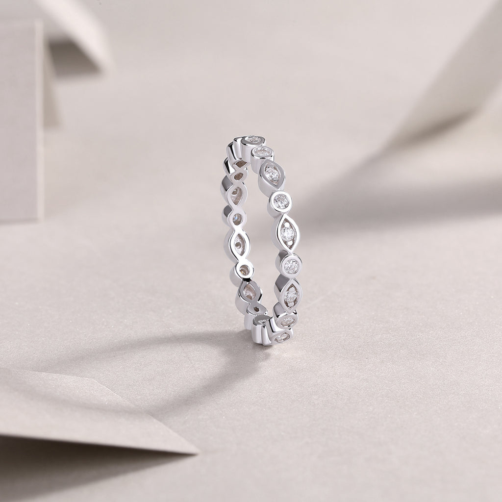 Starry Sky - A Wedding Ring Set With Top-quality Moissanite S925 Silver And Platinum-plated Diamond. The Ring Can Be Inspected With A Diamond Pen