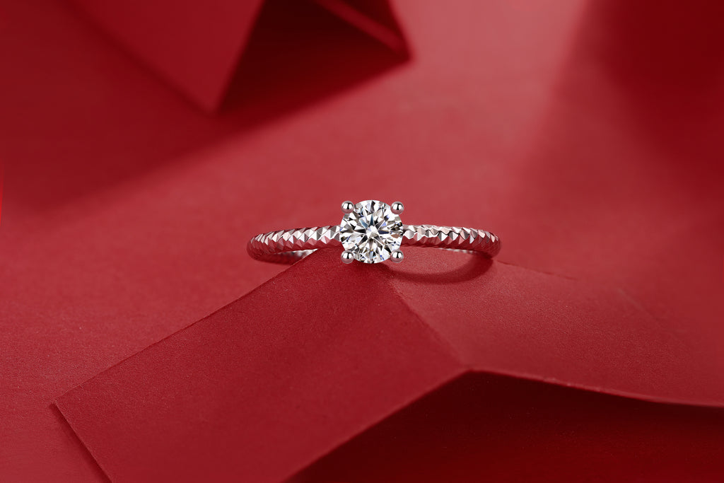 The Bond - Set With Top-quality Moissanite S925 Silver And Platinum-plated Diamond Wedding Ring Can Be Inspected With A Diamond Pen