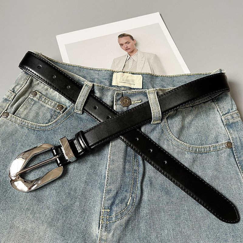 Personality Retro Metal Buckle Women's Belt