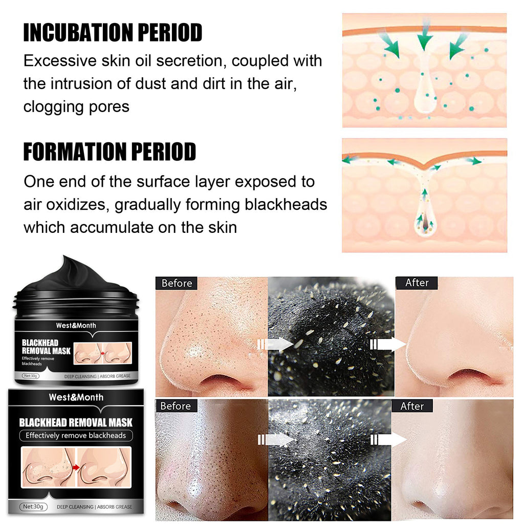 Bamboo Charcoal Blackhead Suction Mask Cleaning Tear And Pull Nose Mask Blackhead Suction Acne