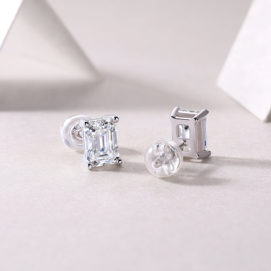 Sinking - A Fashionable And Trendy Accessory Set With Top-quality Moissanite S925 Silver And Platinum-plated Stud Earrings. The Gold Rose Gold Color Can Be Detected By A Diamond Pen