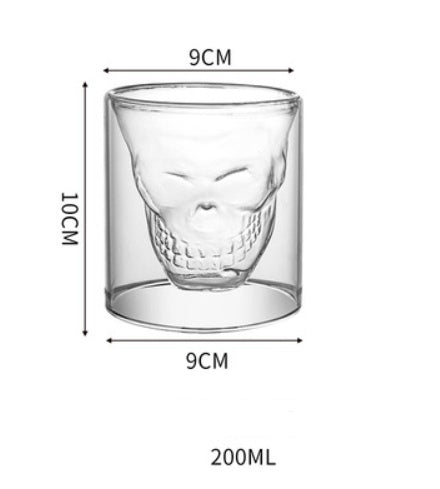 Creative Double-Layer Skull Net Red Glass Whiskey Glass For Home Bar Club Whiskey Wine Vodka And Beer Wine Glass