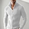 Knitted Zip-up Turtleneck Cardigan For Men
