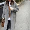 Women's Gray Woolen Plump Girls Loose All-match Coat