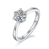 Snowflake Blooming - A Wedding Ring Set With 1-carat Top-quality Moissanite S925 Silver And Platinum-plated Diamond. The Ring Can Be Inspected With A Diamond Pen