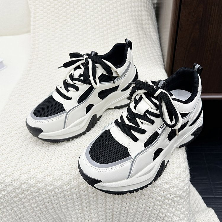 Fashionable Thick-soled Lightweight Women's Athletic Casual Shoes With Soft Soles