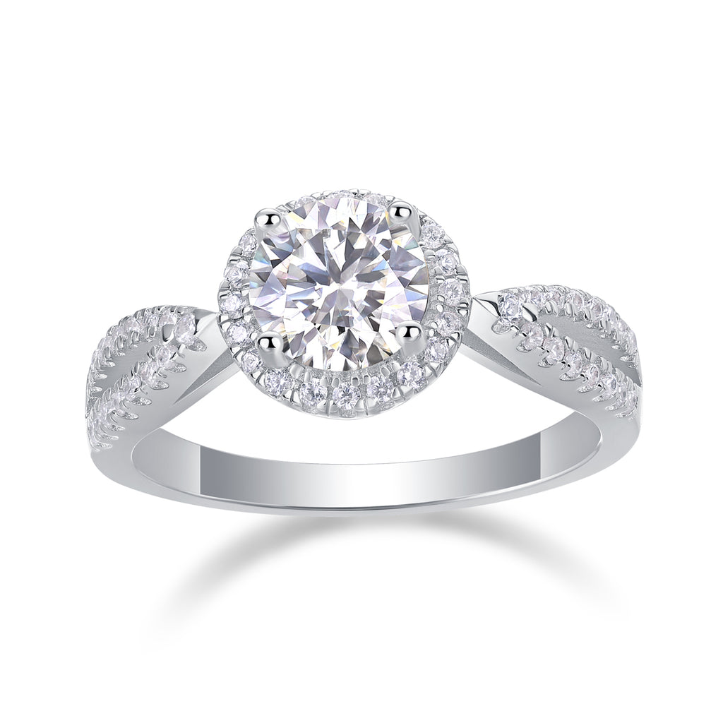 The Dream Wedding - A 1-carat Top-quality Moissanite S925 Silver And Platinum-plated Diamond Ring. The Wedding Ring Can Be Inspected With A Diamond Pen