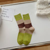Retro Women's Warm Double Needle Embroidery Mid-calf Socks
