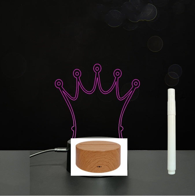 لوحة أكريليك ثلاثية الأبعاد مع إضاءة LED للوحة رسائل بخط اليد