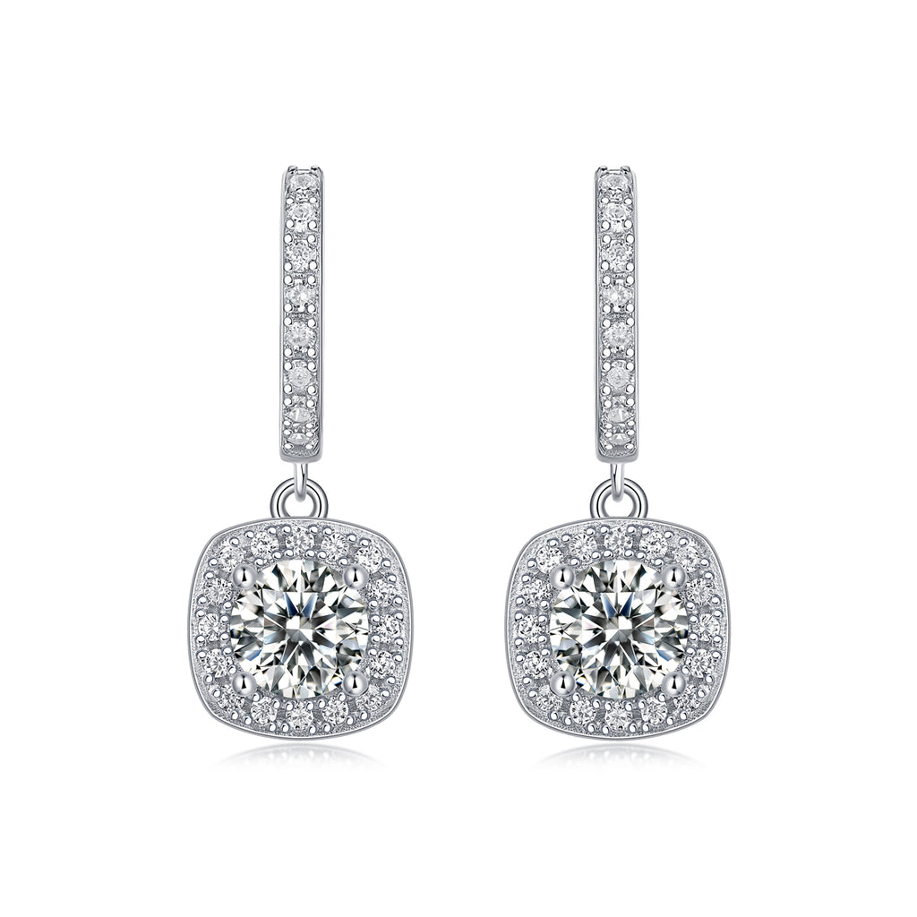Dream Search - Earrings Set With 0.5-carat Top-quality Moissanite S925, Silver And Platinum-plated Stud Earrings, A Fashionable And Trendy Accessory That Can Be Tested With A Diamond Pen