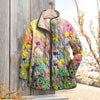 New Women's Fashion Cotton-padded Jacket Flower Digital Printing