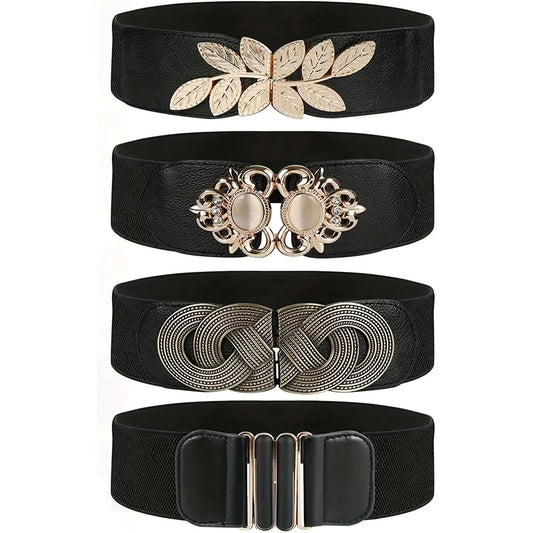 Elegant Retro Metal Buckle Belt Women