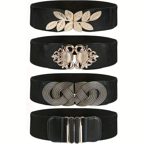Elegant Retro Metal Buckle Belt Women