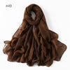 Classic Women's Pure Color Tulle Cotton And Linen Breathable Thin Scarf Silk