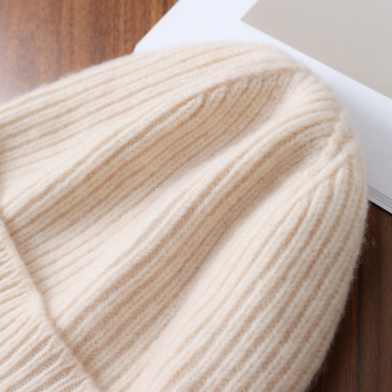 Outdoor Full Wool Knitted Warm Hat