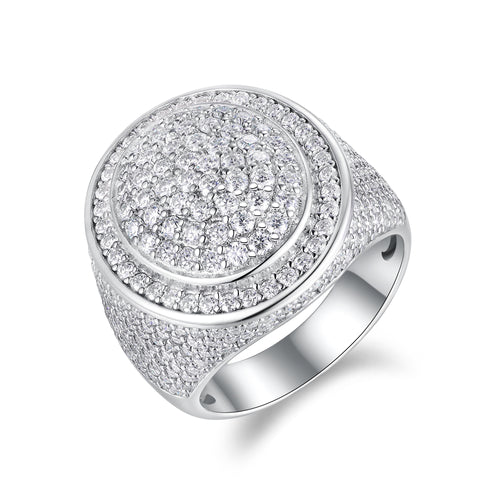 The King Of Hip-hop - Men's Ring, Diamond Ring And Wedding Ring Set With Top-quality Moissanite S925, Silver And Platinum-plated. The Ring Can Be Tested With A Diamond Pen