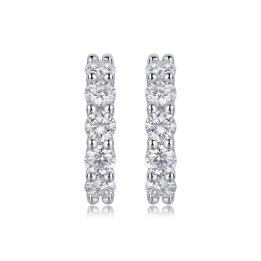 Dawn - Earrings Set With 0.1-carat Top-quality Moissanite S925 Silver And Platinum-plated Stud Earrings, A Fashionable And Trendy Accessory, Can Be Tested With A Diamond Pen