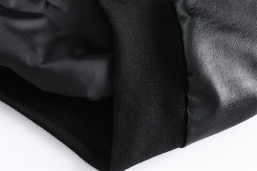 Hooded PU Leather Workwear Jacket For Men