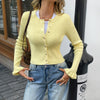 Button Cardigan T-shirt Jacket Sweater Women's Clothing