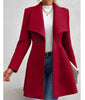 Slim-fit Long Fashion Lapel Women's Wool Coat