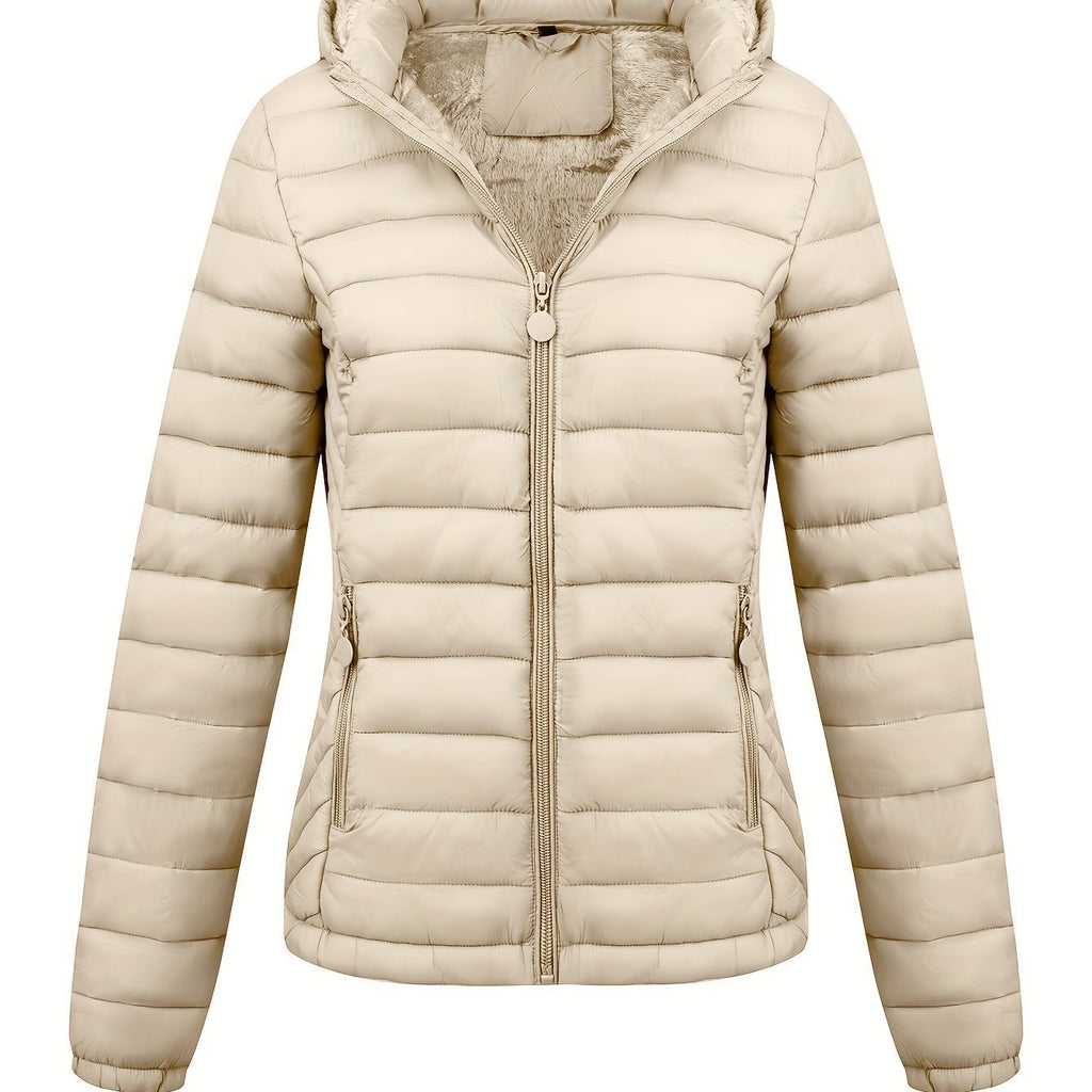 Women's Lightweight Hooded Winter Jacket Nylon Material