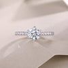 Surrounded By Stars - A Wedding Ring Set With 1-carat Top-quality Moissanite S925 Silver And Platinum-plated Diamond. The Ring Can Be Inspected With A Diamond Pen