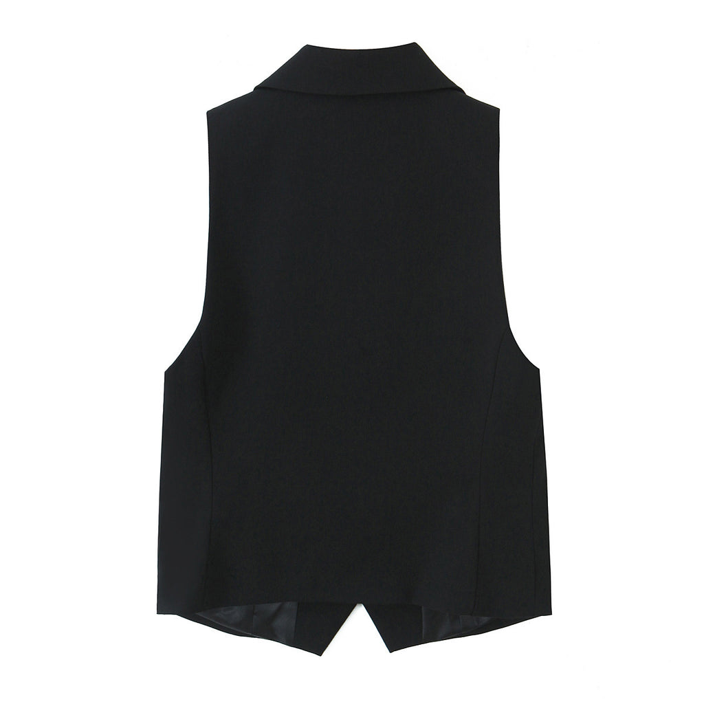 قميص ربيعي بلون موحد بدون أكمام، تصميم مستقيم، تنورة قصيرة فضفاضة للنساء