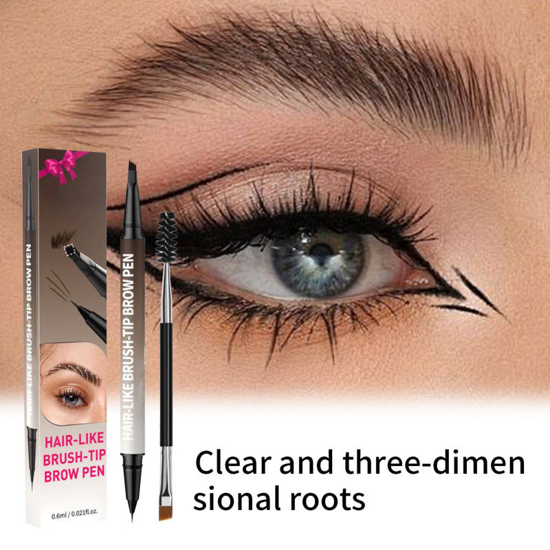 Waterproof And Sweat-proof Not Smudge Double-headed Eyebrow Pencil
