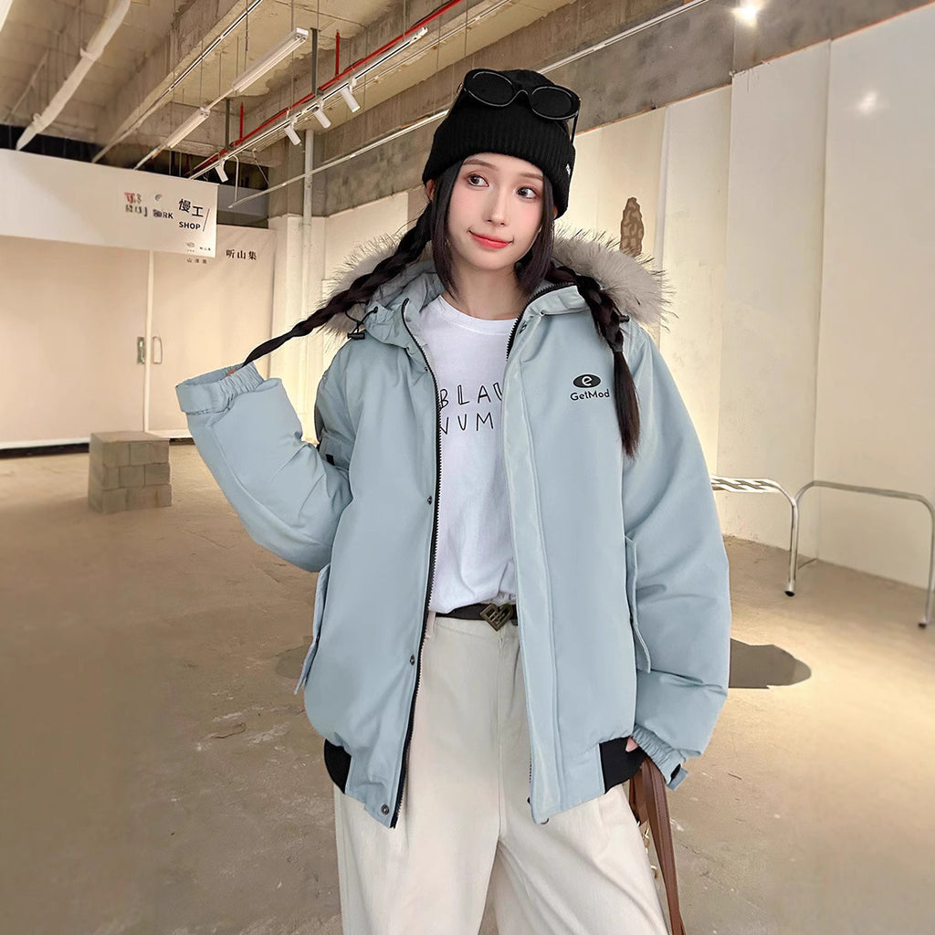 New Korean Style Loose Student Thickened Warm Cotton Coat Coat