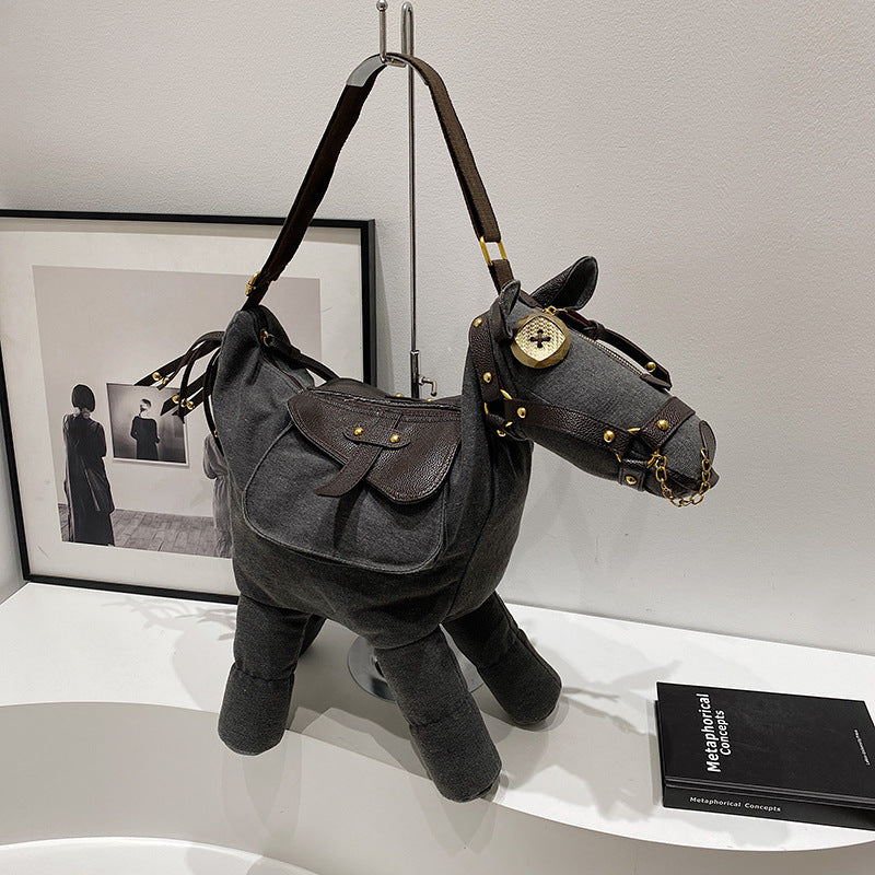 Retro Large Capacity Canvas Bag Ins Cross-border Creative One-shoulder Crossbody