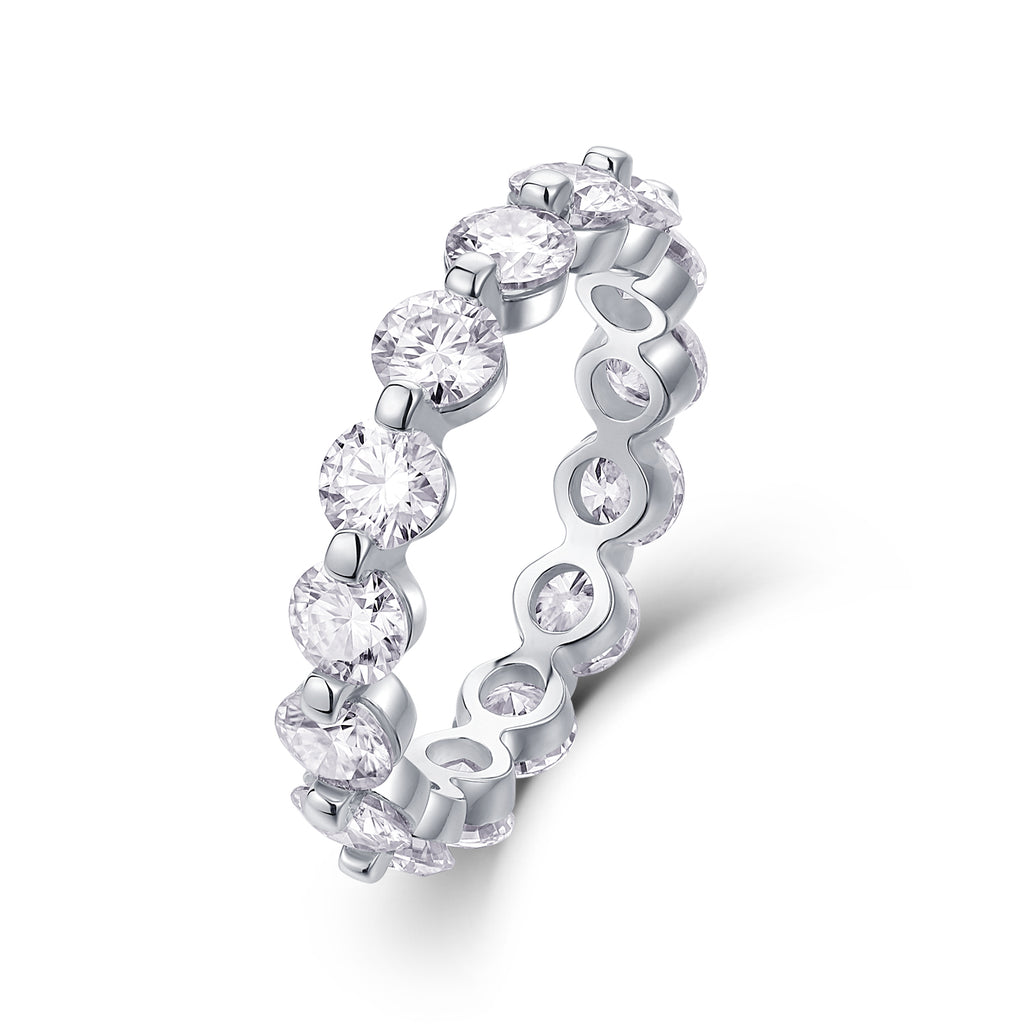 The Morning Star Shines - A Wedding Ring Set With Top-quality Moissanite S925, Silver And Platinum-plated. The Ring Can Be Inspected With A Diamond Pen