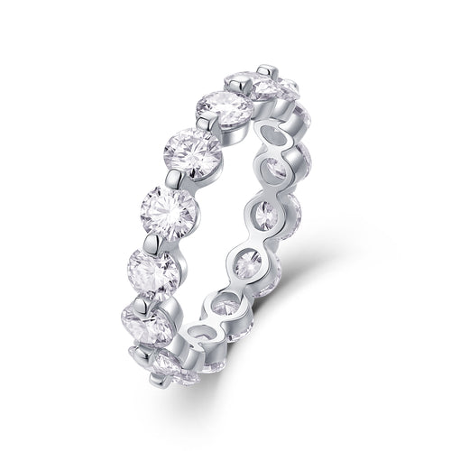 The Morning Star Shines - A Wedding Ring Set With Top-quality Moissanite S925, Silver And Platinum-plated. The Ring Can Be Inspected With A Diamond Pen