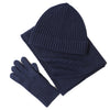New Wool Scarf Hat Gloves Three-piece Set For Women