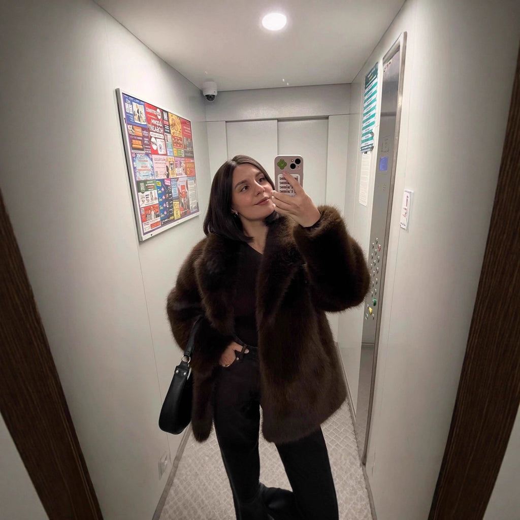 With Belt Artificial Wool Coat Mid-length