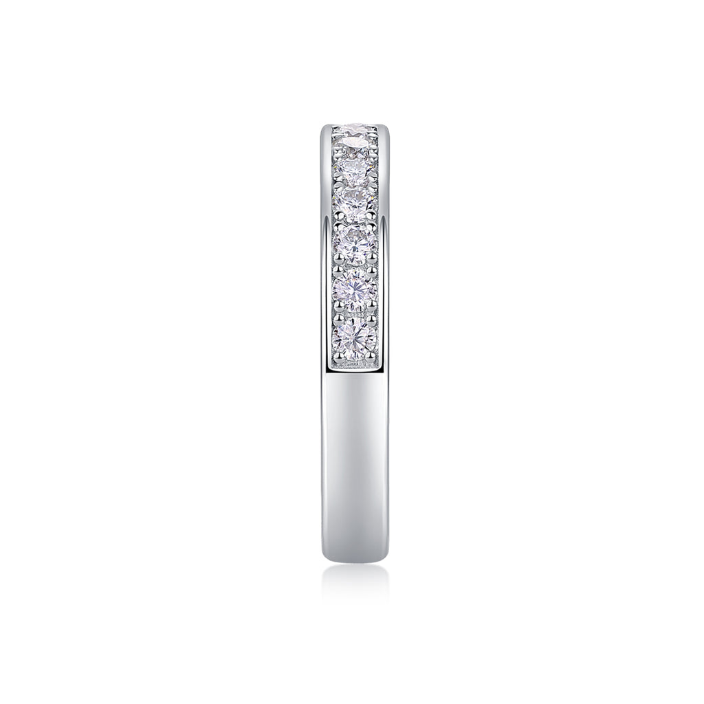 Starry Night Whispers - A Wedding Ring Set With Top-quality Moissanite S925 Silver And Platinum-plated Diamond Can Be Inspected With A Diamond Pen