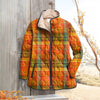 New Women's Fashion Cotton-padded Jacket Flower Digital Printing