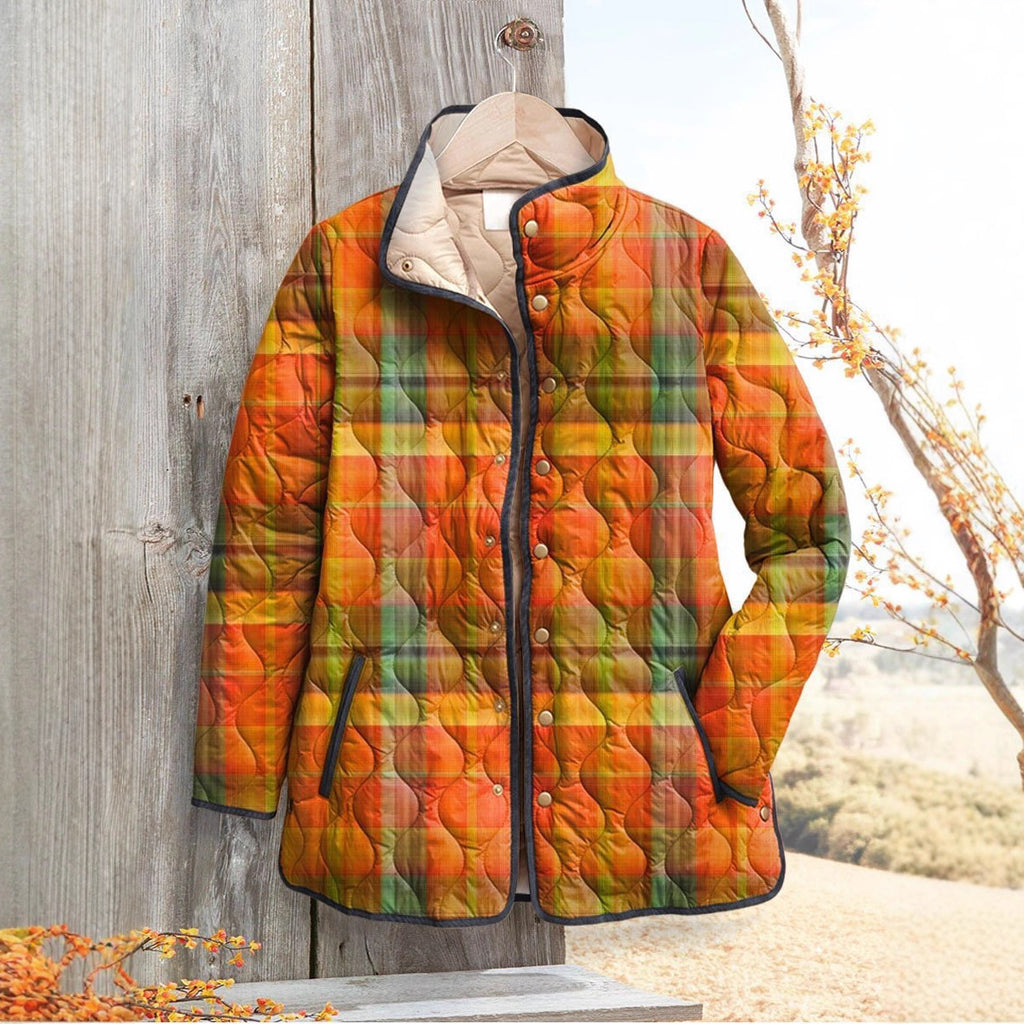 New Women's Fashion Cotton-padded Jacket Flower Digital Printing