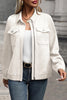 Women's Casual Lapel Texture Solid Color Long Sleeve Jacket
