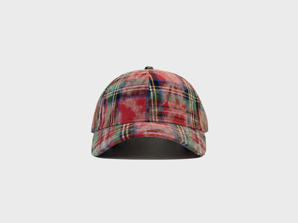 Plaid Retro Washed Baseball Cap For Women